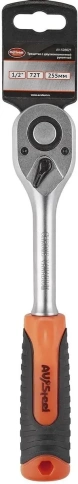 Трещотка 1/2" 72 зуба 255мм с резиновой прямой ручкой "AV Steel" AV-528621 фото 1