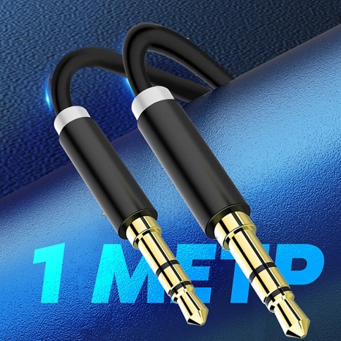 Кабель AUX WALKER  WCA-245, 3.5мм, (1 метр) в пакете, черный фото 1