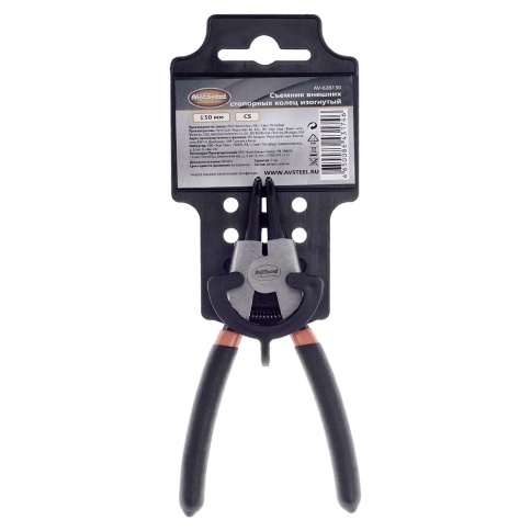 Съемник внешних стопорных колец изогнутый 130мм "AV Steel" AV-628130 фото 1