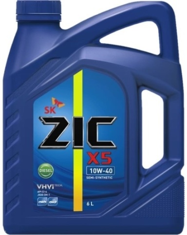 10W40  ZIC  X5 П/СИНТ 6Л масло моторное ЕС фото 1