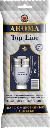 Салфетки влажные парфюмированные Top Line №47 "Paco Rabanne INVICTUS" муж. 30 шт. фото 1