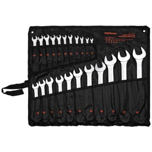 Набор ключей комбинированных 6-32мм "AV Steel" 22 предм. в сумке AV-031222 фото 1