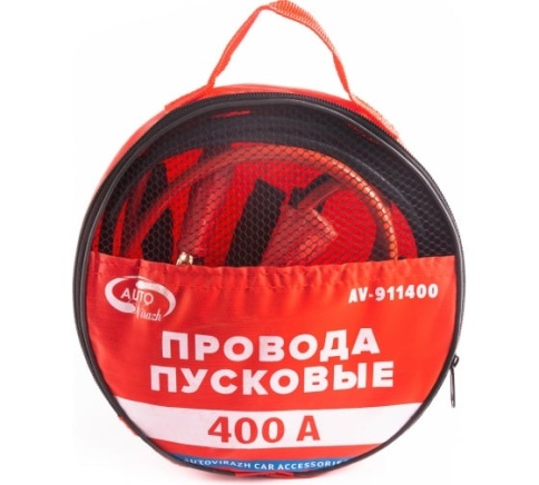Провода пусковые, 400 А, 2,28м. в сумке ПВХ "AUTOVIRAZH" AV-911400 фото 1