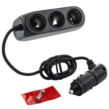 Разветвитель прикуривателя WALKER WSC-23, 80Вт, 3 разъема + 2 USB (2.1А), с индикатором фото 1