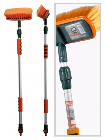 Щетка для мытья а/м  "Li-Sa" телескопическая, проточ. ручка с клап для подачи воды , 112-186см 39780 фото 1