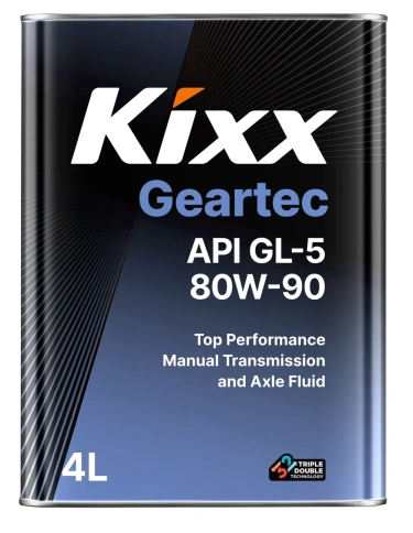 80W-90 Kixx Geartec GL-5 Масло трансмис 4л (бывш 80w90 KIXX Geartec SAE GL-5 масло трансмис 4Л) фото 1