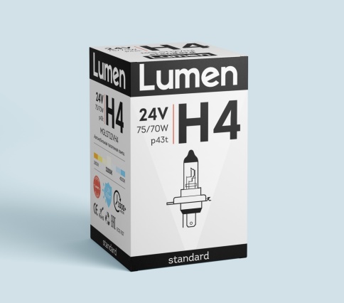 Лампа галоген. H4 Lumen Standard 24V 75/70W MGLST24VH4 фото 1