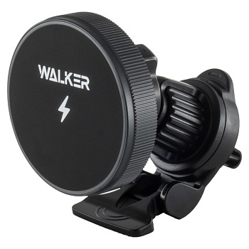 Автодержатель WALKER  CX-055 магнитный на воздуховод, с беспроводным ЗУ, черный фото 1