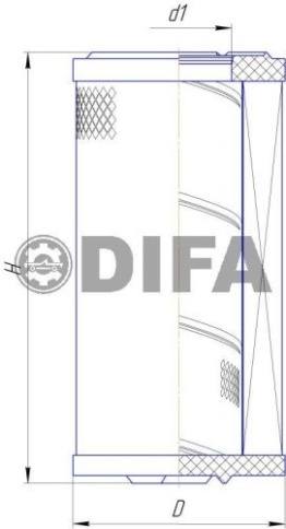 ФИЛЬТР ВОЗД. ДИФА 4332 4332-01 (комплект) МТЗ 2022.4-10/991, 2022.4-10/99 (дв. Deutz) CF 1140/2 фото 2