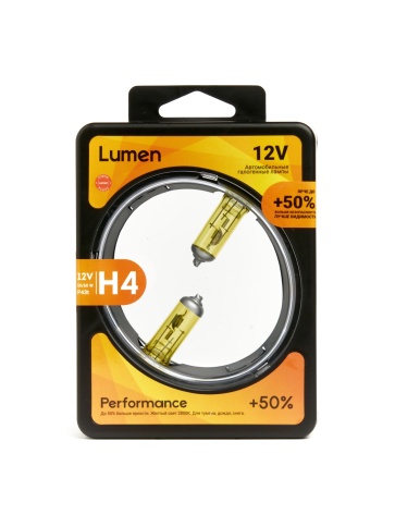 Лампа галоген. H4 12V 60/55W P43t Lumen Yellow +50% (жёлтая) (комплект 2 шт.) LPY12VH04 фото 1
