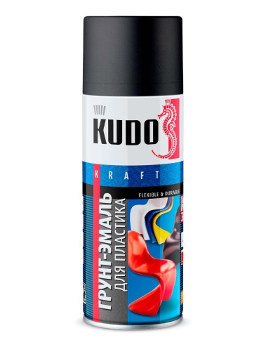 ГРУНТ для пластика черный RAL 9005  KUDO  KU-6002 520 мл фото 1