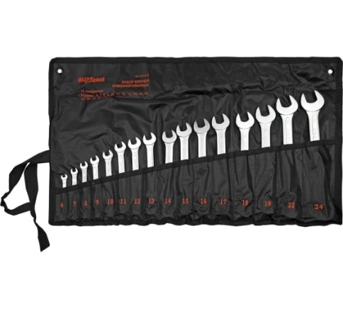 Набор ключей комбинированных 6-24мм "AV Steel" 16 предм. в сумке AV-031216 фото 1