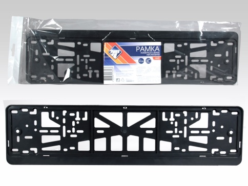 Рамка номерного знака с защелкой  без надписи (черная) 46602 фото 1