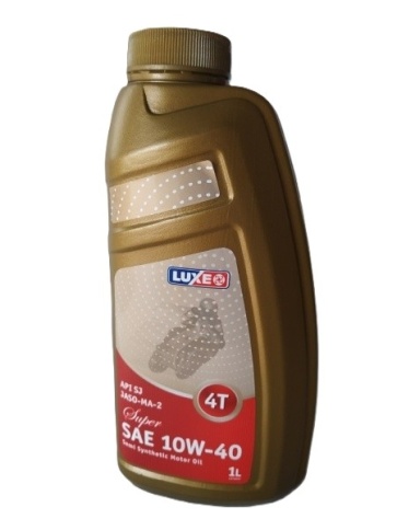 4Т  LUXЕ  JASO-MA-2  Super 10W40  п/синт.  1л.  масло мотор фото 1