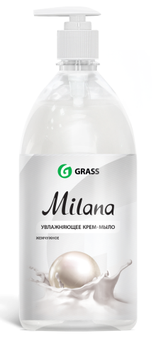 Крем-мыло жидкое увлажняющее Milana жемчужное с дозатором GRASS 1000 мл 126201 фото 1