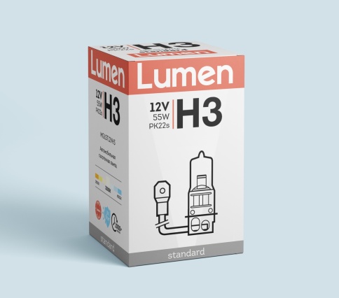 Лампа галоген. H3 12V 55W PK22s Lumen Standard MGLST12VH3 фото 1