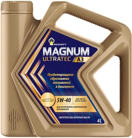 5W40 Rosneft  Magnum Ultratec А3  SN/CF  СИН  4Л  Рязань   Моторное масло (MB, VW, BMW, PSA) фото 1