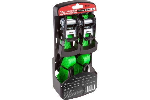 Стяжка для крепления груза 27мм*3м, 1,1т, 2 шт.(цена за 2 шт) "DSV" R88702 фото 1