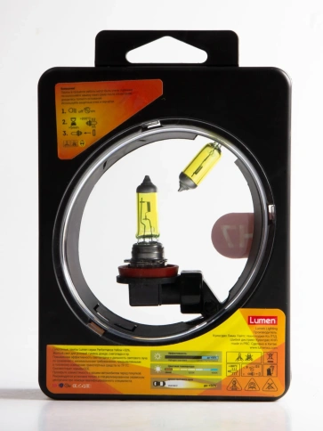 Лампа галоген. H11 12V 55W PGJ19-2 Lumen Yellow +50% (жёлтая) (комплект 2 шт.) LPY12VH11 фото 2
