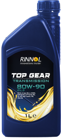 80W90  RINNOL TOP GEAR GL-5 1л масло трансмиссион. минер. фото 1