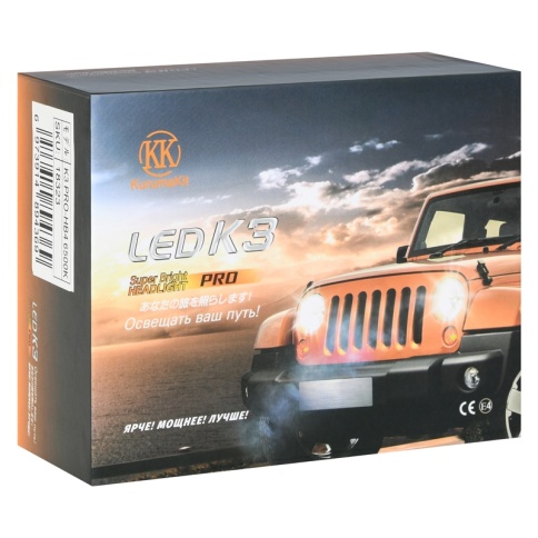 Лампа светодиод. HB4 K3 KurumaKit (P22d 9006) ( компл. 2шт.)  9-32V  60W 3000lm 6500k  18323 фото 3