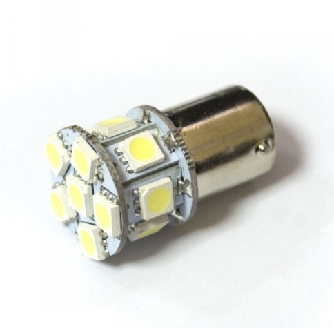 Лампа светодиод. T15 24V Lumen Quantum 13SMD 24V (P21W,BA15s, одноконт.) (в уп.5шт) MLD-24VS25-1695 фото 1