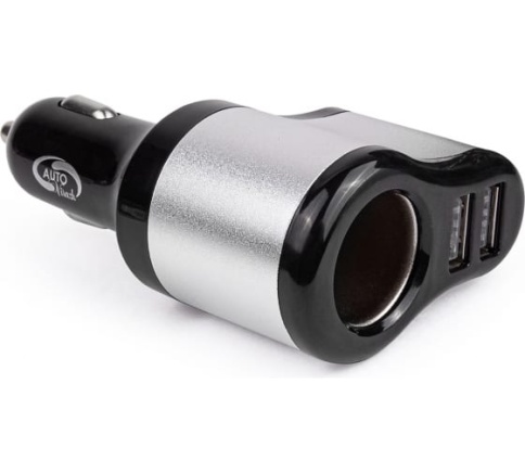 Разветвитель прикуривателя c выходом 2 USB 2100мА(12/24V) чер. "AUTOVIRAZH" AV-4303 фото 1