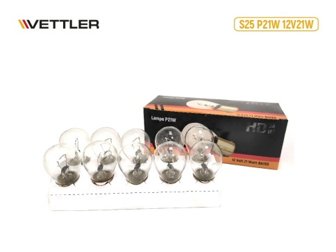 Лампа накал. P21W 12V 21W BAY15D VETTLER HuaDiao больш.цок. 1 конт. (в уп. 10шт.) 17150 фото 1