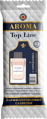 Салфетки влажные парфюмированные Top Line №4 "Dolce&gabbana L imperatrice" жен. 30 шт. фото 1