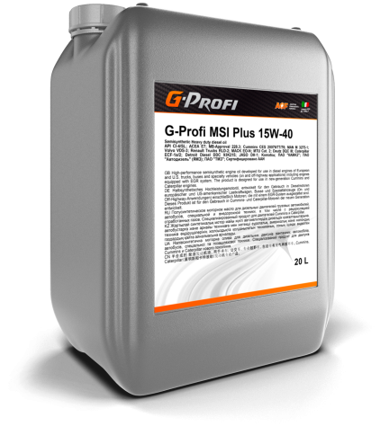 15w40 G-Profi MSI plus API  CI-4/SL  масло моторное (20л / 18кг)    253130036 фото 1