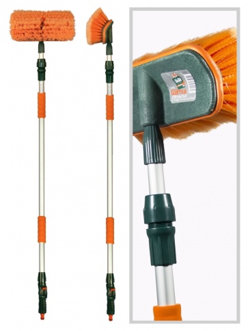 Щетка для мытья а/м  "Li-Sa" телескопическая, проточная ручка с регул. подачи воды, 160-250см 39782 фото 1