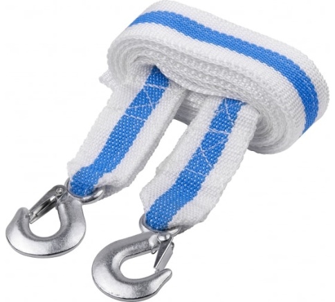 Трос буксировочный 6 т*5 м - лента 2 крюка (пакет) AUTOVIRAZH AV-600032 фото 1