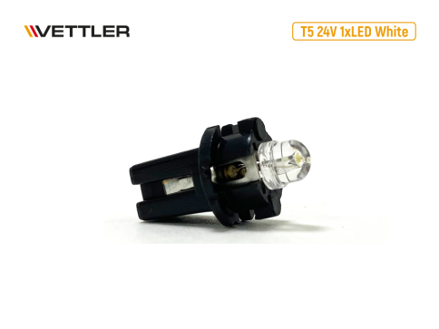 Лампа светодиод.  T5 24V VETTLER белая в патроне индикаторная б/цок (в упак. 20 шт) 17703 фото 1