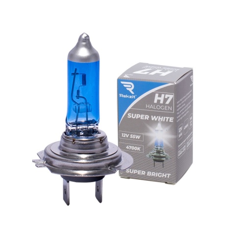 Лампа галоген. H7 12V55W Rekzit Super White (4700K) 90078 фото 1
