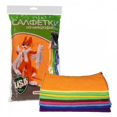 Салфетки из микрофибры "Li-Sa" в наборе  (10 шт-30х30см) 44144 фото 1