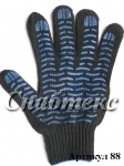 ПЕРЧАТКИ ПВХ-волна 6-нитка черные (код088) фото 2