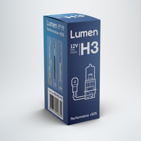 Лампа галоген. H3 12V 55W PK22s Lumen Performance +50% MGLPR12VH3 фото 1