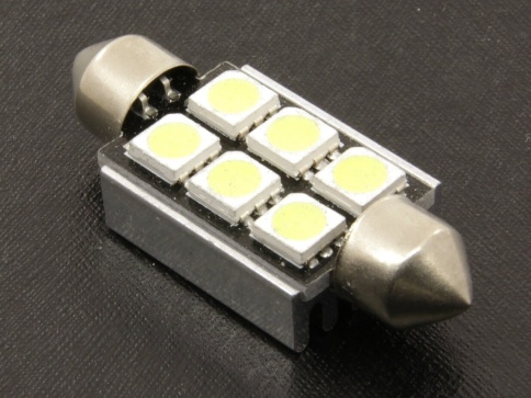 Лампа светодиод. T11 12V Lumen Alfa FT-5050-6SMD 39mm AlumCanbus (в упак. 10шт) MLD-12VC5W-1164  фото 1