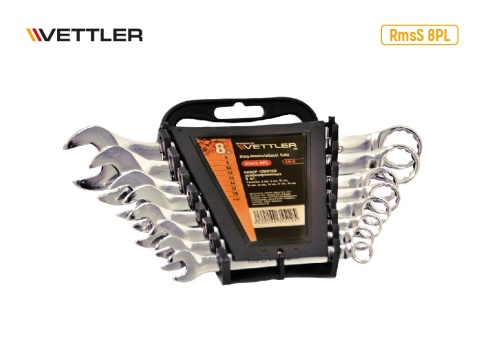 Набор ключей комбинированных  (8пр) 8-19мм пласт. держатель VETTLER 18199 фото 1