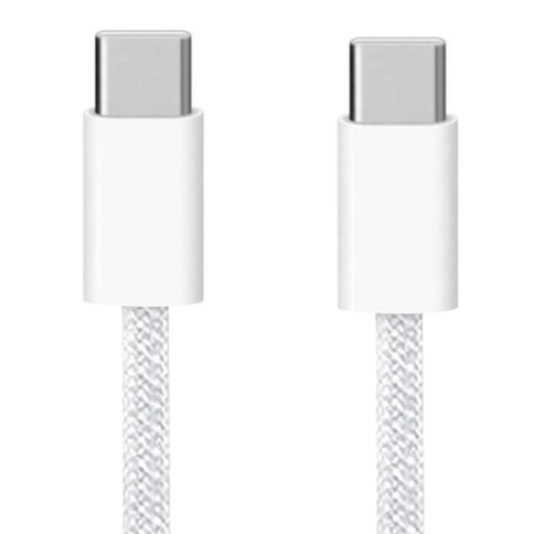 Кабель USB "WALKER" C860, (2 метра), 65W, Type-C-Type-C, поддержка PD, нейлон, белый фото 1