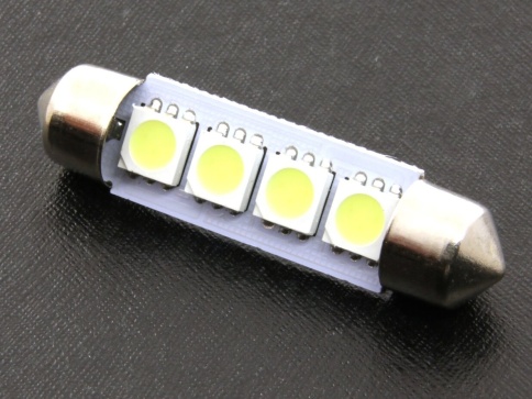 Лампа светодиод. T11 12V Lumen Alfa FT-5050-4SMD 41mm (в упак. 10шт) MLD-12VC5W-1152  фото 1