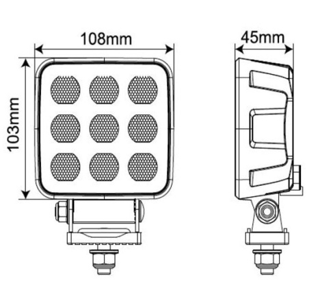 Светодиодная Фара 9 SMD  9-32V SolarX Ton 1 50W (Flood) рабочий свет slr-tn1 18540 фото 4