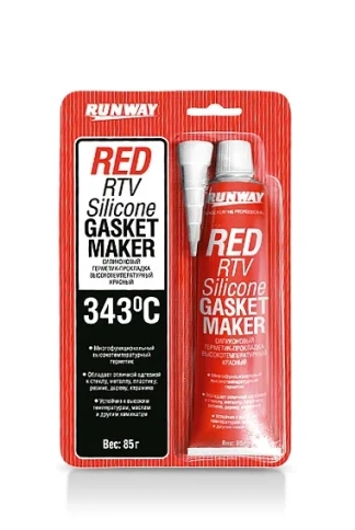 Герметик силиконовый красный 85 гр (RUNWAY) фото 1