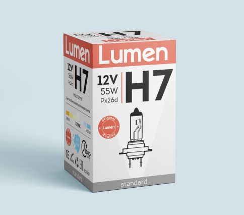 Лампа галоген. H7 12V 55W PX26d Lumen Standard MGLST12VH7			 фото 1