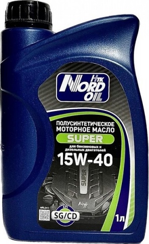 15W40 NORD OIL Super SG/CD масло моторное, 1 л фото 1