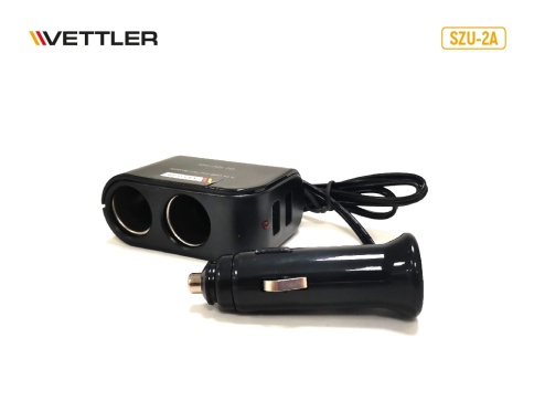 Разветвитель прикуривателя 2 гнезда+2 порта USB VETTLER 18848 фото 1