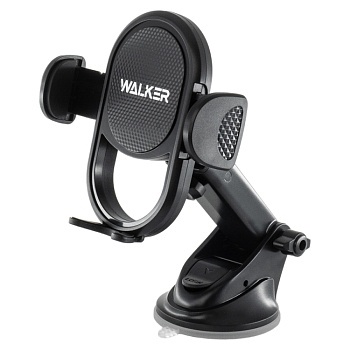 Автодержатель WALKER CX-013 выдвижной с зажимом и присоской, черный фото 1