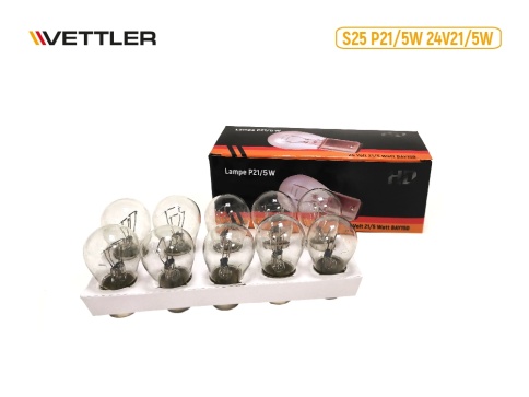 Лампа накал. P21/5W 24V BAY15d VETTLER HD двухконт. (габариты+стопы) (в упак. 10 шт.) 17153 фото 1