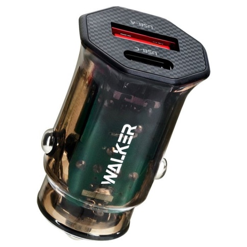 АЗУ WALKER WCR-61, 3А, 30Вт, USB/Type-C, поддержка QC+PD, черное (быстрый заряд) фото 2