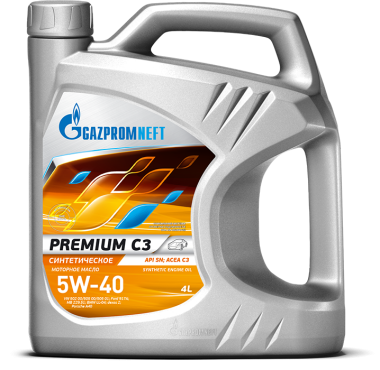 5W40 Gazpromneft  Premium С3 масло моторное  (4л / 3,41кг)   253142233 фото 1
